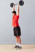 Using a shoulder width grip, perform a ¼ range squat, just enough to