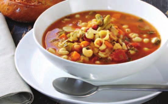 Order an appetizer such as minestrone soup for a main meal.