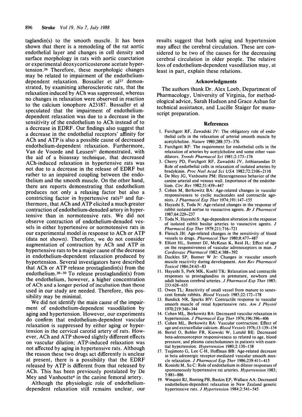 896 Stroke Vol 19, No 7, July 1988 taglandin(s) to the smooth muscle.