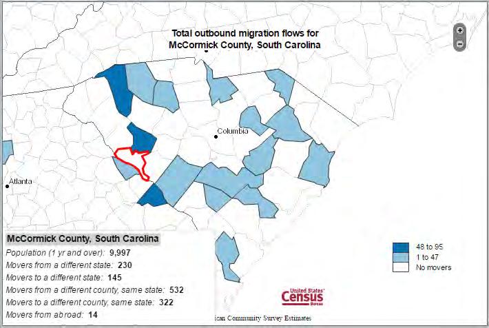 McCormick County Outmigration: 2009-2013