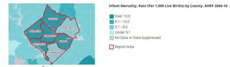 Infant Mortality Maternal, Infant Child Health Note: This indicator is compared with
