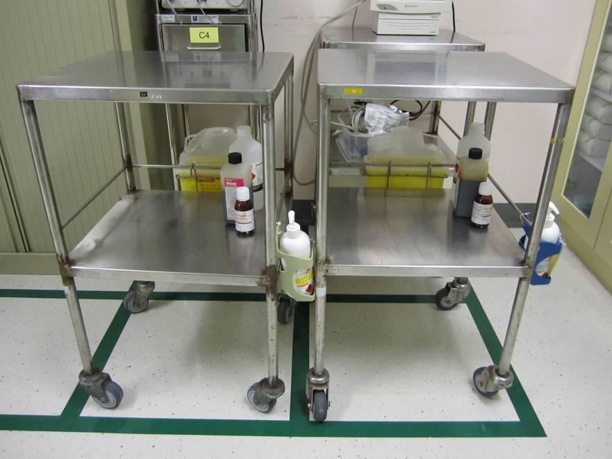 Improve Setting of Dressing Trolley Unused dressing trolley should be placed in a designated area in treatment room