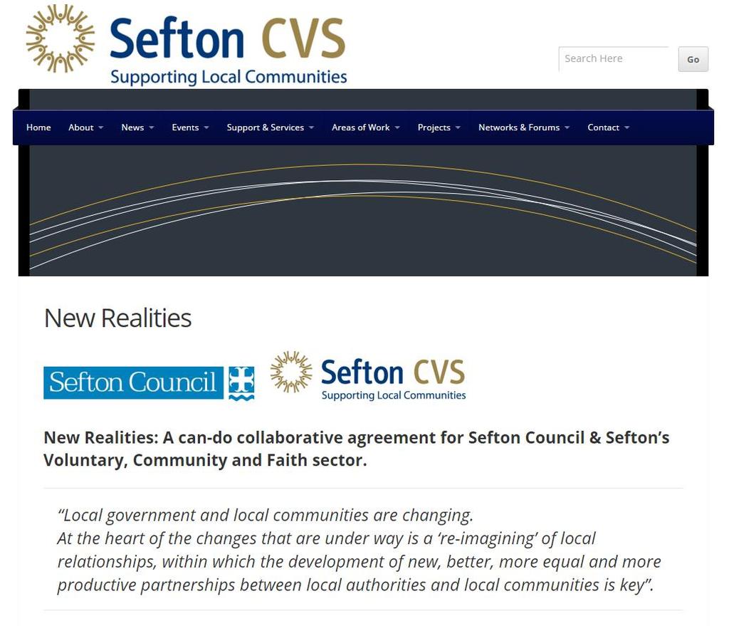 Consultation Progress Sefton CVS hosted a web page at www.seftoncvs.org.