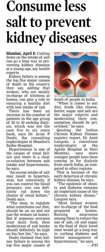 Kidney Disease (The Asian Age:20180409)