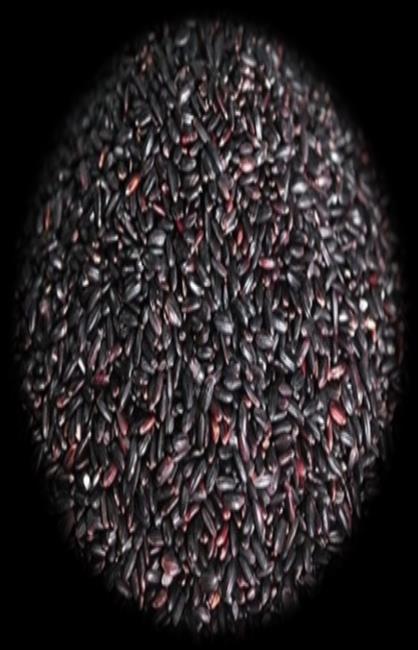 whole black rice as brown