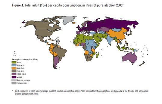 Global Alcohol Consumption (cont.) http://www.who.