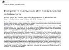 Common Femoral Endarterectomy (CFE): Is Not A Benign Procedure A review of almost 2000 cases from the National Surgical