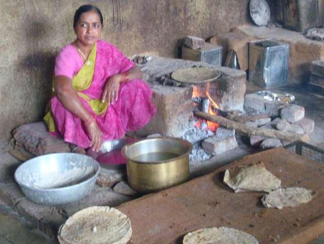 weighings: flour women took, dough, prepared bhakri Preparation supervised by