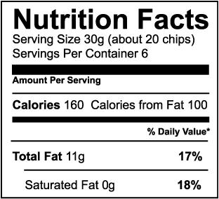 For each serving of the product, the label gives the: amount of fat, cholesterol, and sodium amount of carbohydrates, including fiber and sugar amount of protein amount this food