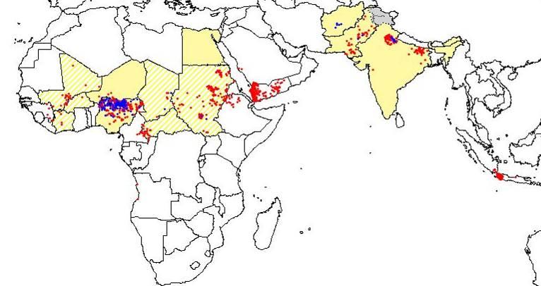 International spread of polio from Nigeria, 2003-2005 Wild virus type 1