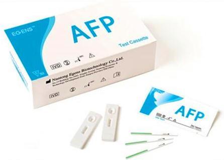 AFP test kit This AFP test utilizes a combination of colloidal gold conjugate and monoclonal antibodies to selectively detect elevated levels of AFP in serum