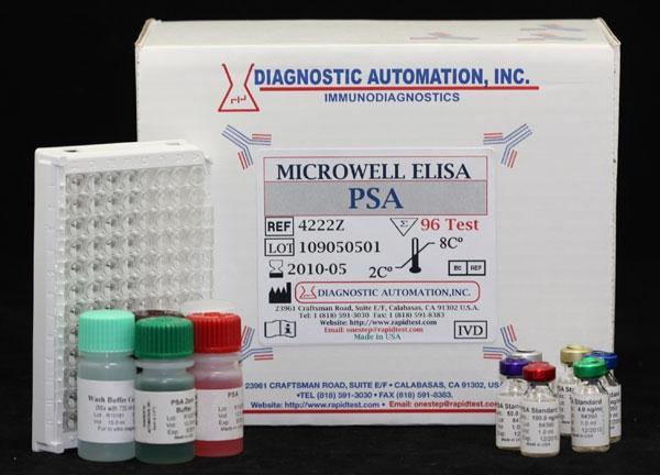 PSA test kit Material Provided with PSA ELISA Kit: 1. Microtiter wells coated with PSA ELISA Test Antibody 2. PSA EIA Test Kit Zero buffer 3.