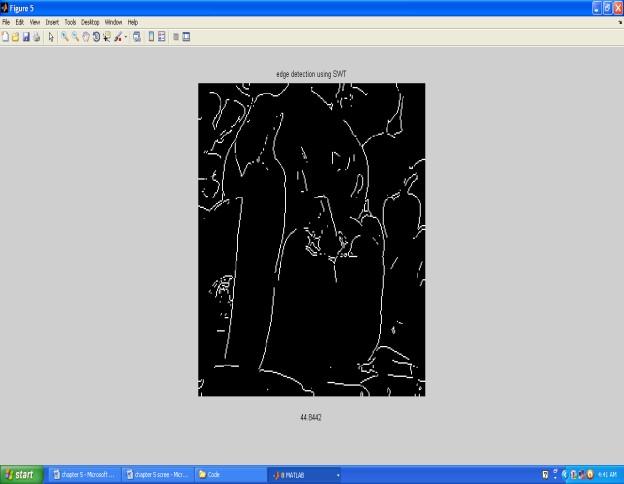 5. RESULTS AND DISCUSSION Figure 2: SWT edge detection Figure 2 demonstrates how the image is decomposed in to four band widths in identify the edge detection.