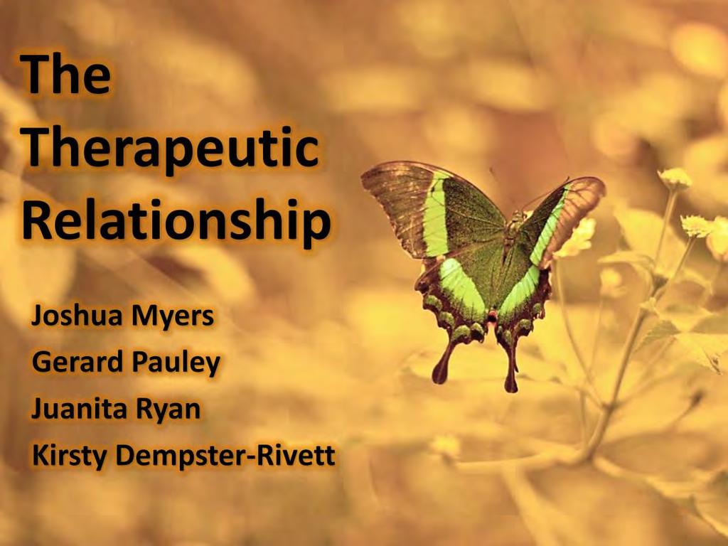 Good morning. Here for Symposium on Therapeutic Relationships hope you are too.
