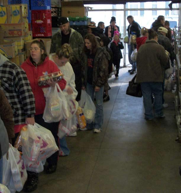 Increasing Demand As reported in Hunger in America 2010, 78% of food pantries served by Terre Haute Catholic Charities Foodbank experienced an increase in the number of clients since 2006.