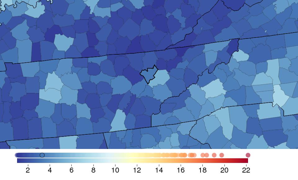 FINDINGS: HEAVY DRINKING Sex Anderson County Tennessee National National rank % change 2005-2012