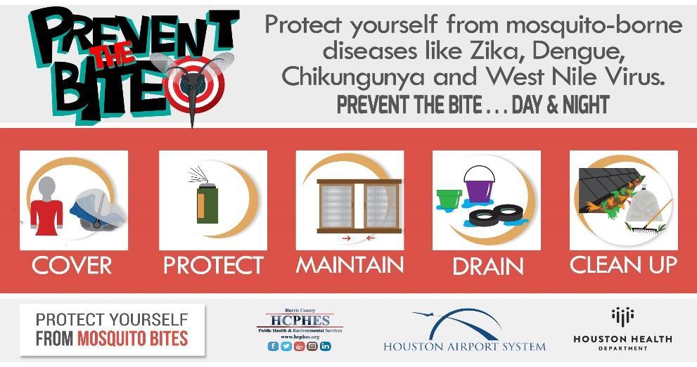 Prevent the Bite Campaign: What YOU Can Do To Help Remember: Prevent and Present Dump and Drain standing water Prevent The Bite, Day and Night Share our resources-both
