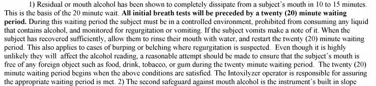 The Mouth Alcohol Problem: The Intoxilyzer 5000 Operator s Manual 2009 Manual, p.