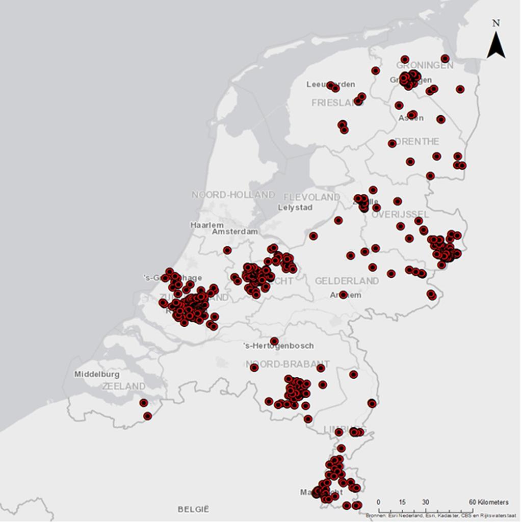 348 Fig. 1 Place of residence of participating respondents in The Netherlands. (Color version of figure available online).