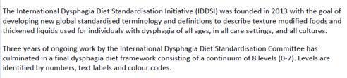 Level 4 - Regular Diet 10 NDD Viscosity & Liquids Introducing IDDSI Workgroup started in