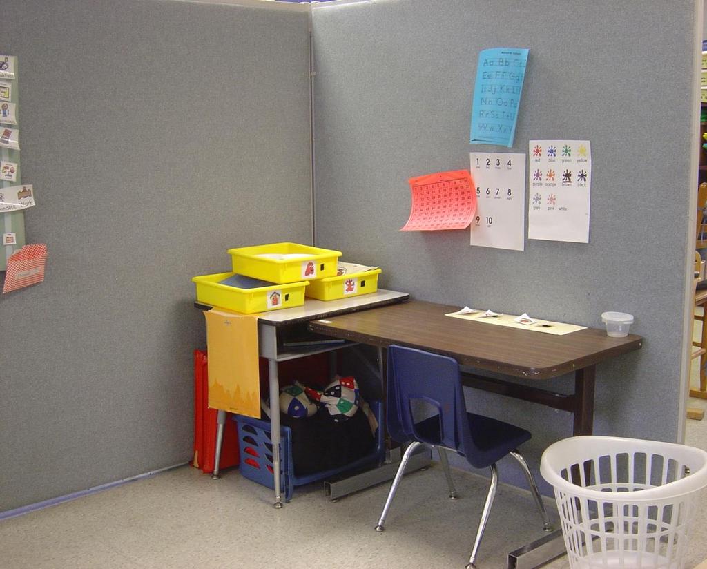 Example of Physical Design of a Student Work Area Minimal Distractions (but make sure all students