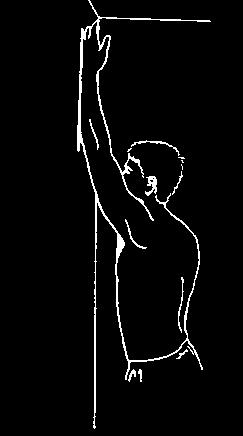 Please follow your physiotherapist recommendations 1. Flexion stretch Slide both arms up a wall with palm facing towards you. Move closer to the wall as the arms slide upwards. 5 Repetitions 2.