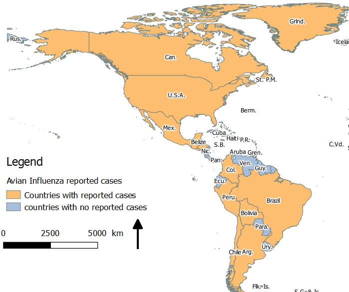 4/22 CONTEXT : AVIAN INFLUENZA REPORTED CASES IN AMERICAS FROM LITTERATURE GATTI, 2018 Both North and South Americas are concerned Caribbean region exposed : Trading (CARICOM) Migratory birds 2