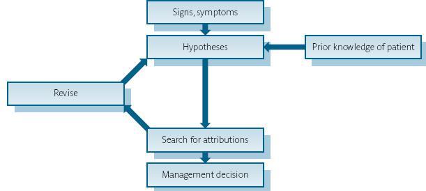 A Model of Problem-Solving Clinical decisions can be conceptualized as a form of problem-solving and involve the development of hypotheses early on in the consultation process.