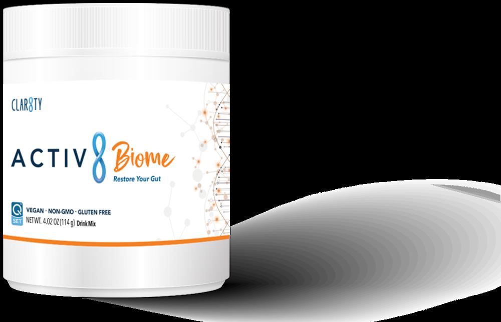 ACTIV Biome Gut Reconditioning Spore-Biotic BENEFITS BIODIVERSITY OF FRIENDLY BACTERIA WEIGHT CONTROL REGULARITY IMMUNE SYSTEM DETOXIFICATION MOOD & MENTAL CLARITY RESTORE YOUR GUT ACTIV8 Biome is a