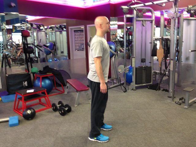 the ground. As you reach the top of the motion, rotate your upper body to point your arm toward the ceiling.