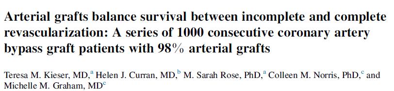 In this population-based study of 20 076 consecutive patients with triple-vessel or left-main disease, multiple arterial grafting was associated with significant reductions in long-term mortality and