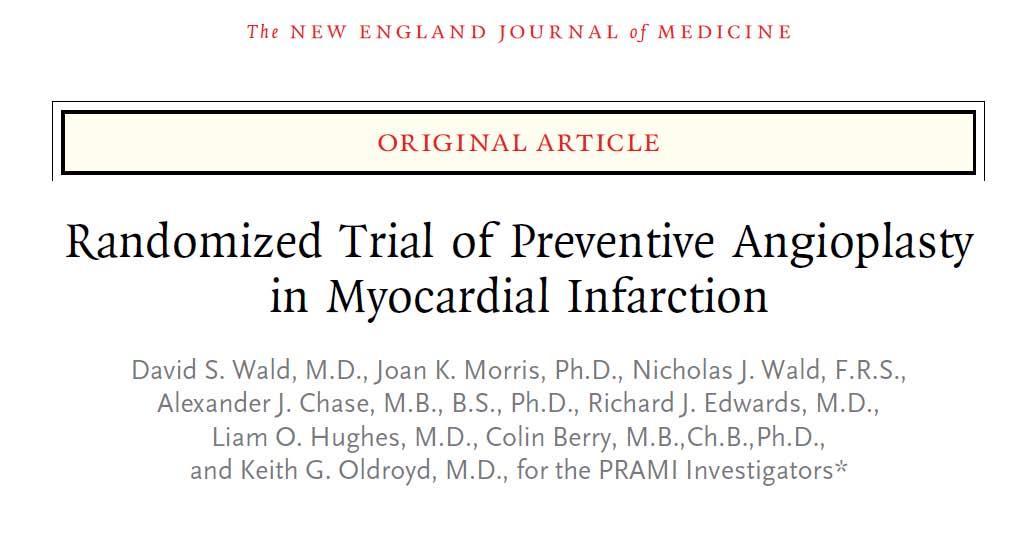 Preventive Angioplasty in Myocardial Infarction Trial PRAMI Trial Randomised multicentre single-blind