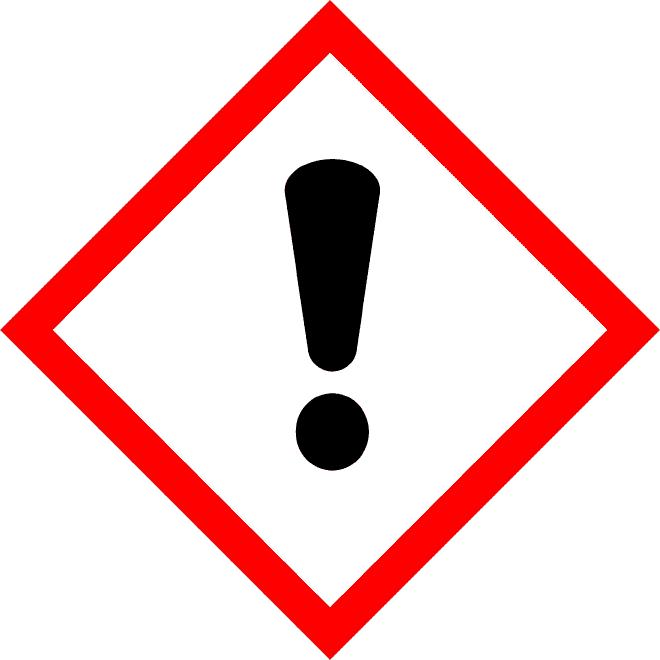 Hazard pictograms : Signal word : Warning Hazard statements : H315 Causes skin irritation. H317 May cause an allergic skin reaction. H319 Causes serious eye irritation.