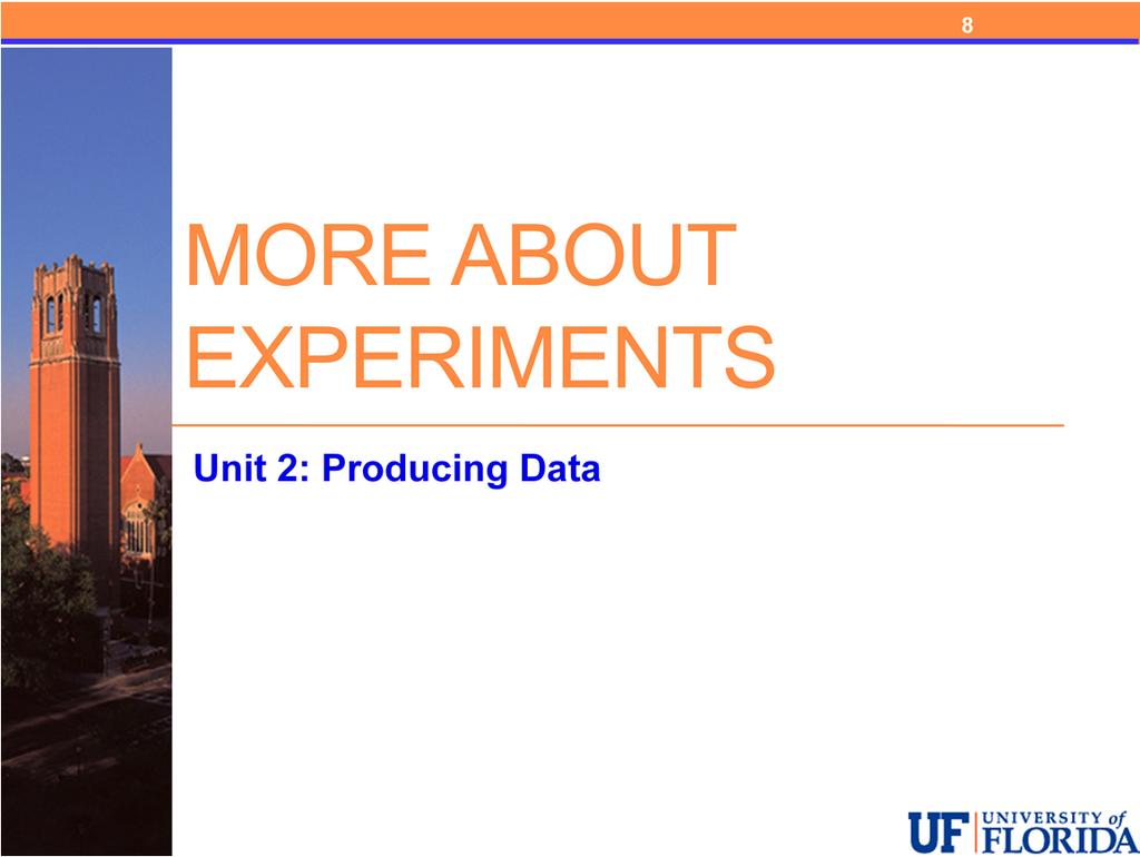 Here we have introduced you to a few more complex concepts associated with experiments.