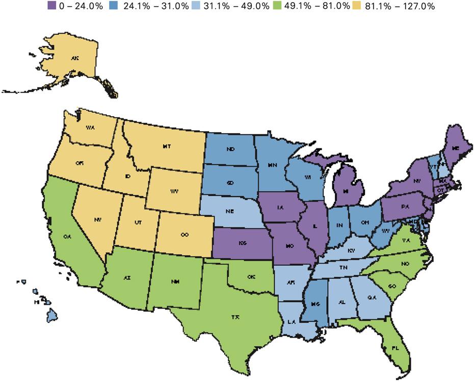 140 Alzheimer s Association / Alzheimer s & Dementia 8 (2012) 131 168 Fig. 3. Projected changes between 2000 and 2025 in AD prevalence by state. Created from data from Hebert et al.