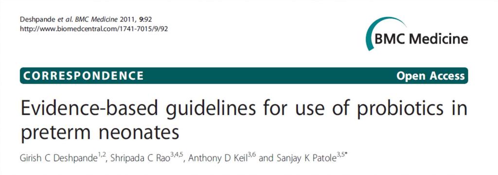 Evidence based guidelines