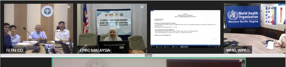 The agenda of videoconference appears in Annex 1. Updates and upcoming activities.