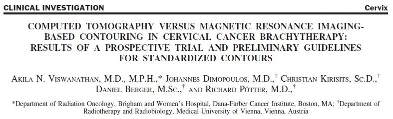 Planning CT and MRI were performed and contouring carried out separately (N = 10) CT significantly overestimated the width of the tumor and altered the D90,