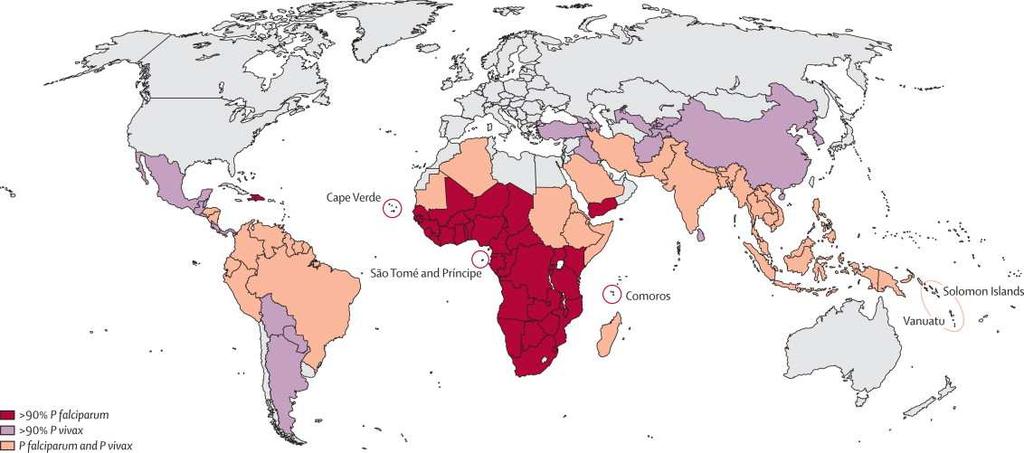 Malaria geographical distribution