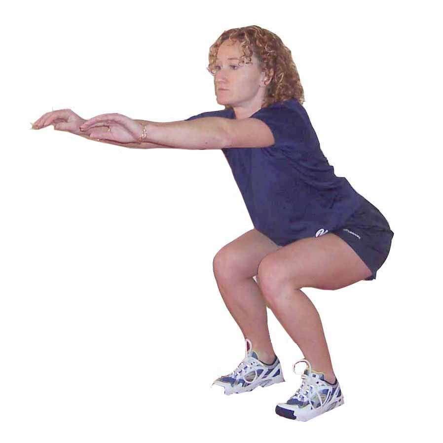 floor & repeat Squat - Body Weight Stand feet wider than hip width