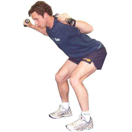 Scapular Retraction & External Rotation - Bent Over Stand, dumbbell in each hand, arms