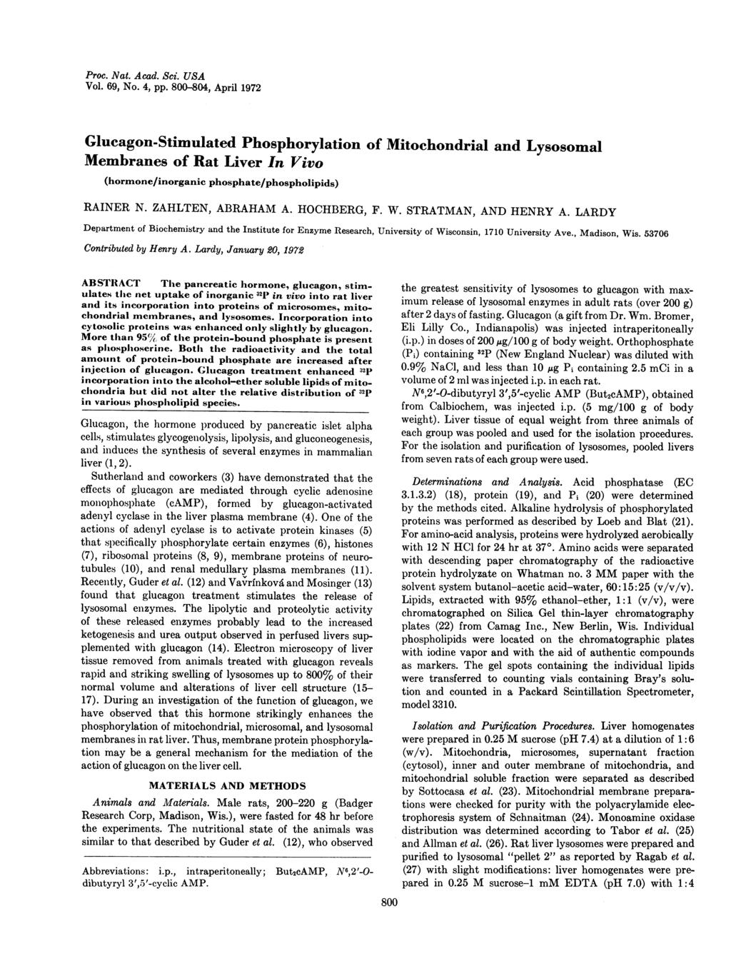 Proc. Nat. Acad. Sci. USA Vol. 69, No. 4, pp.