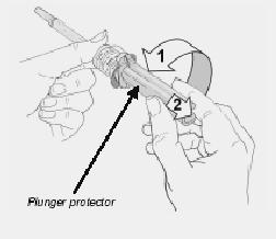 Rapidly insert the needle to its full length (deep subcutaneous injection), perpendicular (90 ) to the skin 4. Tear-open the pouch and take out the pre-filled syringe. 5.