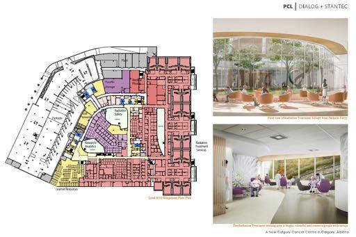 Level 0 - Radiation treatment Waiting spaces adjacent to courtyards On treat outpatients clinics & day unit 12 vaults 3
