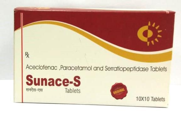 SUNACE-AP "Aceclofenac IP 100mg+ Paracetamol IP