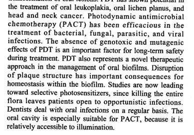 overview of PDT in dentistry and within