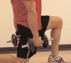 Dumbbell Dynamic Forward Lunge - Complete 24 reps. Rest 60 seconds.
