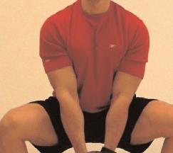 Come back to the ground and alternate. Dumbbell 2 Arm Swings with Squat - Complete 15reps to failure.