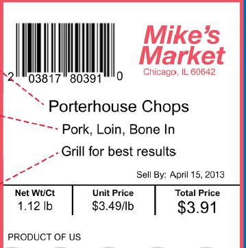 New Meat Labels IDEAL: Use multiple scale lines to simplify cut