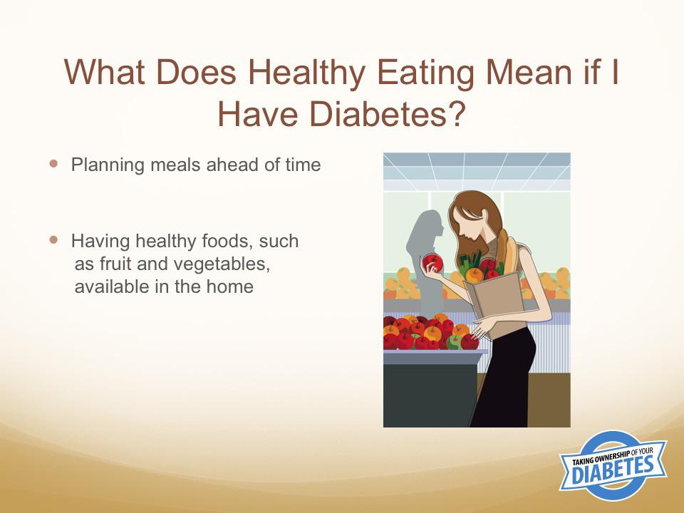 How does planning meals ahead of time help a person with diabetes?